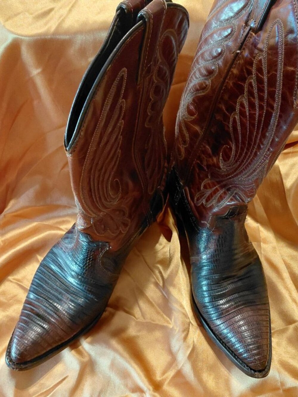 Vintage Code West Brown Leather Cowboy Boots